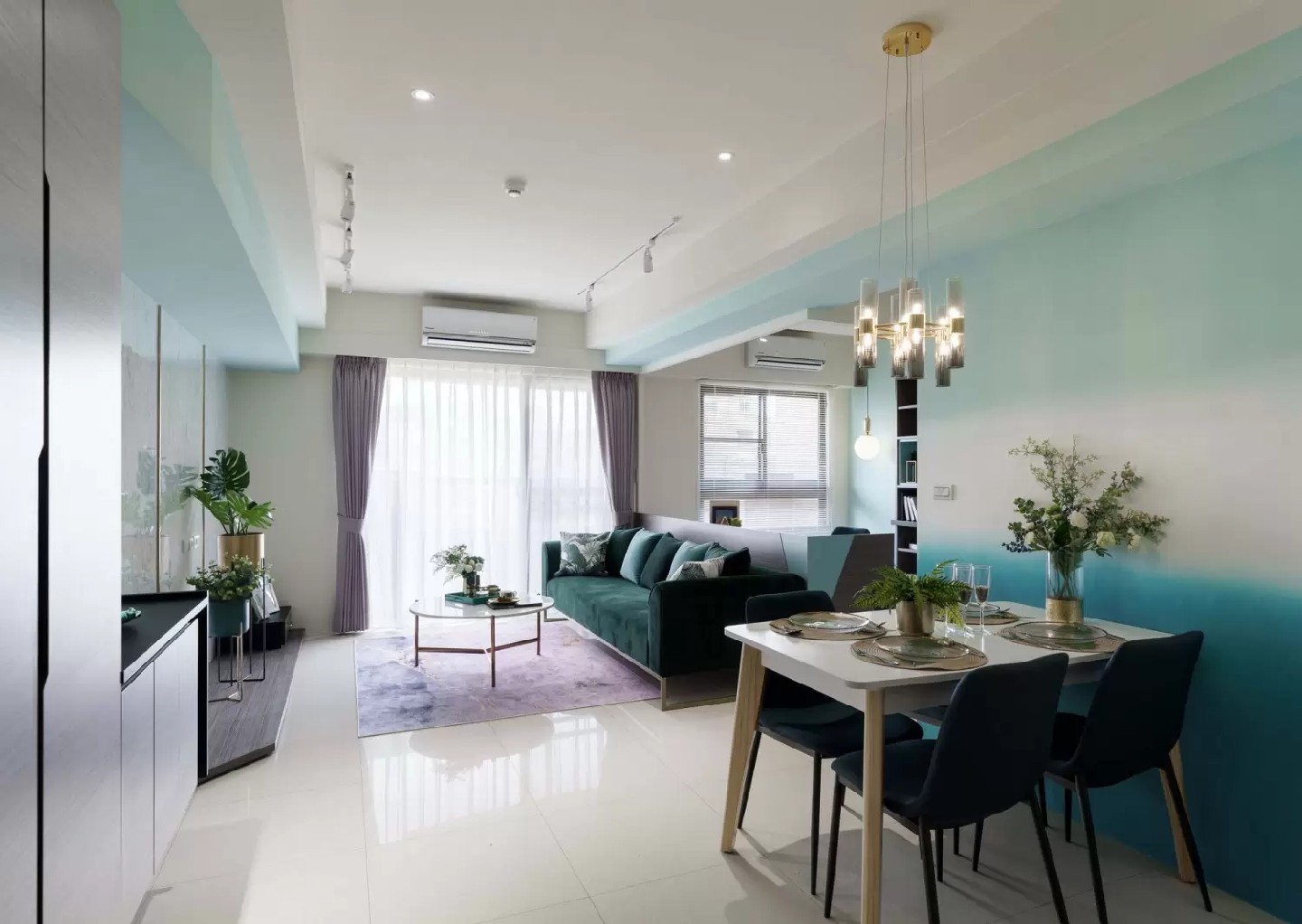 現(xiàn)代北歐風(fēng)格效果圖賞析 漸變藍的純凈空間