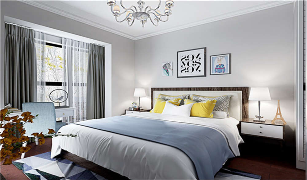 龍湖九里晴川-現(xiàn)代簡(jiǎn)約-臥室設(shè)計(jì)效果圖